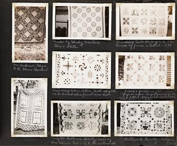 (QUILTMAKING) An typological album with approximately 190 photographs of quilts made by women across the Midwest.